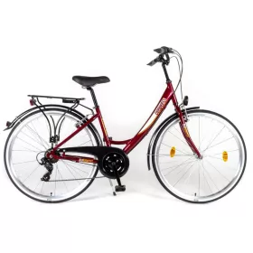   Csepel budapest 28” 7sp ALUMINIUM női városi kerékpár bordó