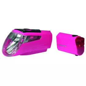   Trelock LS 460 I-GO® Power + LS 720 akkumulátoros első+hátsó lámpa [pink]