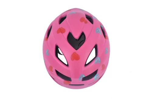 Safety Labs Fiona Light gyermek kerékpáros sisak [rózsaszín szivecskés, 48-53 cm (S)]