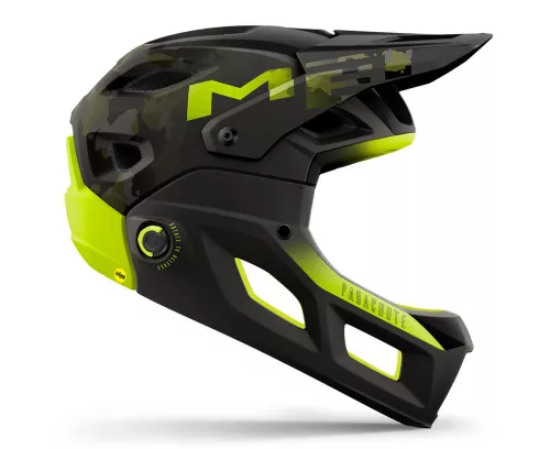 MET Parachute MCR MIPS fullface kerékpáros sisak [camo zöld-lime, 58-61 cm (L)]