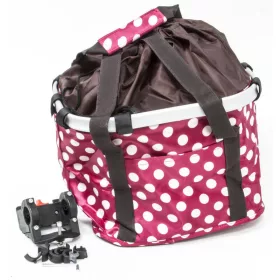   Kosár első szövet +qr 32x27x26 piros/fehér pöttyös elsö szövet +qr 32x27x26 piros/fehér pöt