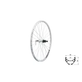   Fűzött hátsó kerék KLS DRAFT V-brake R, 26", silver