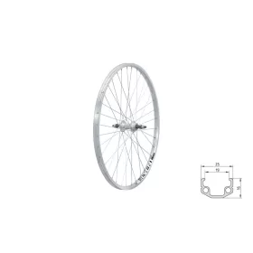   Fűzött hátsó kerék KLS EVENT V-brake R, 26", silver