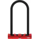 ABUS U-lakat Ultimate 420/170 HB230, USH tartóval, fekete/piros