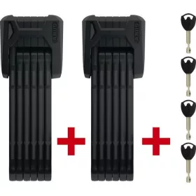   ABUS hajtogatható lakat csomag BORDO Granit TwinSet 6500K/90 2 lakat 1 kulccsal nyitható, XPlus zárszerkezettel, SH tartóval, fekete