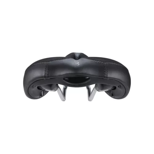 BBB Cycling kerékpáros nyereg BSD-12 MultiDensity, férfi, szintetikus bőr bevonat, anatómiai nyílással, 170mm széles, 270mm hosszú, fekete