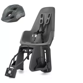   Bobike hátsó gyerekülés ONE maxi + in-mold gyereksisak szettben, vázra és csomagtartóra szerelhető, városi szürke XS