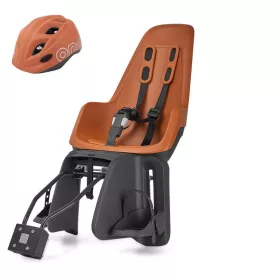   Bobike hátsó gyerekülés ONE maxi + in-mold gyereksisak szettben, vázra és csomagtartóra szerelhető, csoki barna S
