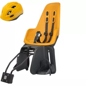   Bobike hátsó gyerekülés ONE maxi + in-mold gyereksisak szettben, vázra és csomagtartóra szerelhető, mustársárga XS
