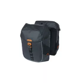   Basil dupla táska Miles Tarpaulin Double Bag, Universal Bridge System, fekete narancs